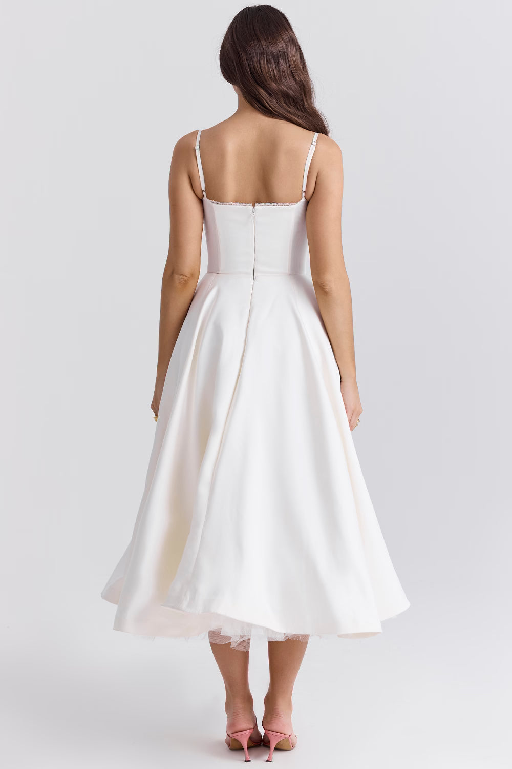 Women's Satin Wedding Guest Dress | Tulle | Aurelianna™ Back