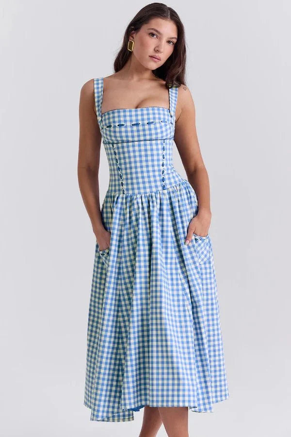 Women's Midi Sundress | Pleated | Bellamira™ Detail