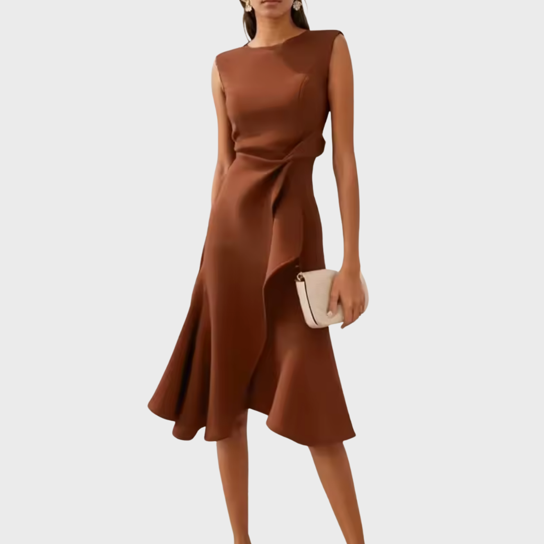 Women's Draped Asymmetric Graduation Dress | Miraleth™ Full