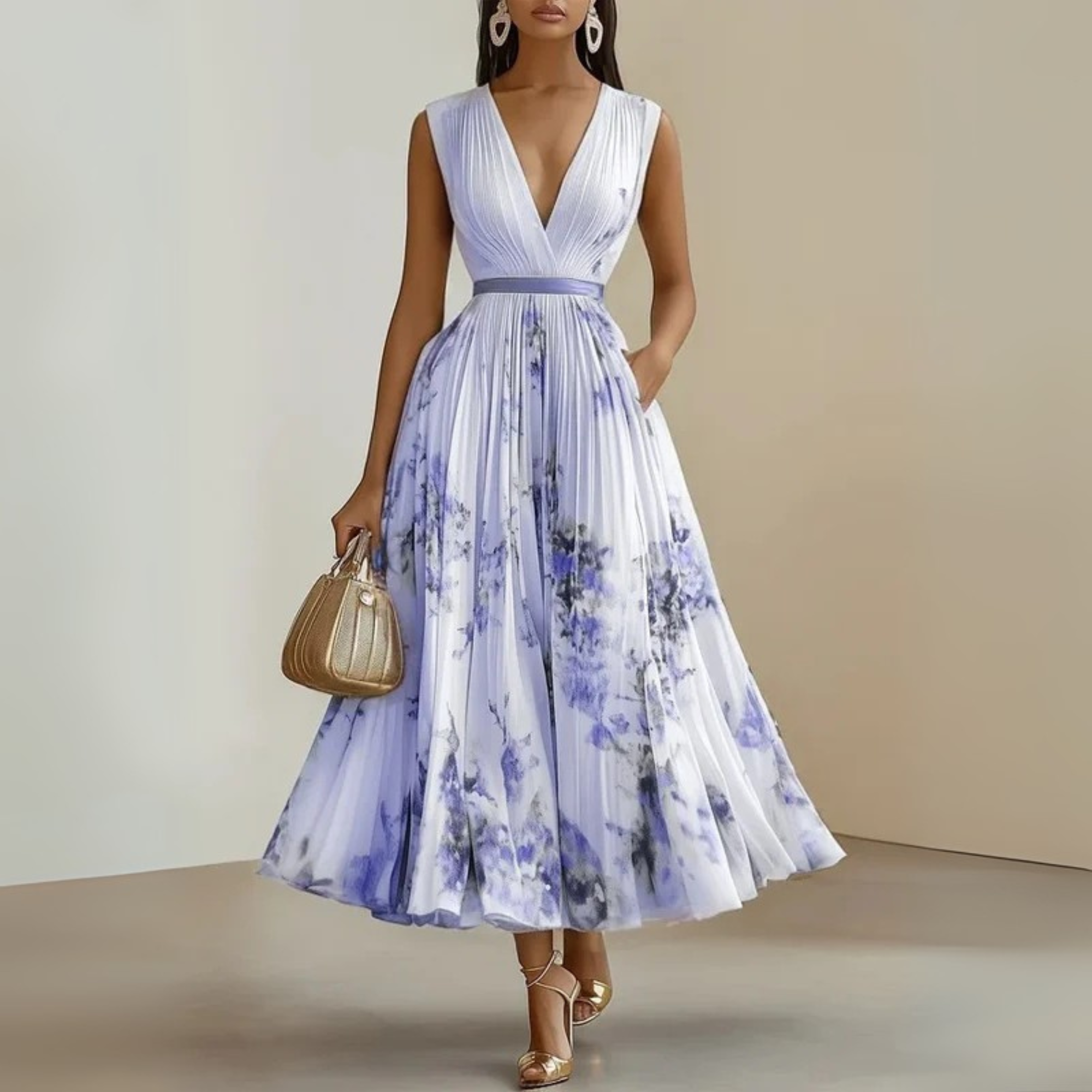 Women's Flowy Sleeveless Graduation Dress | Seraphina™ Close Up