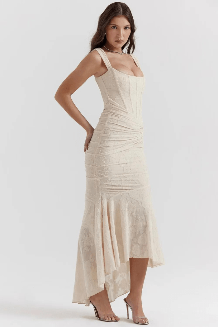 Women's Rose Print Maxi Dress | Flowing | Arabellina™ View 12