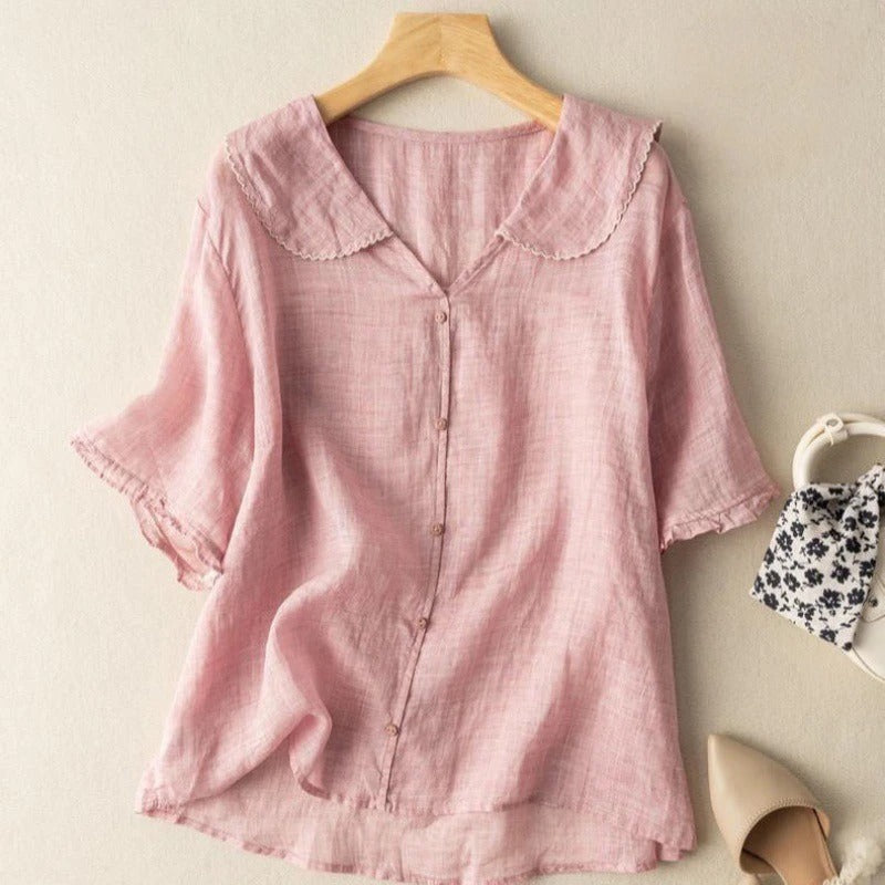 Women's Button Detail Vintage Blouse | Seraphine™ Side