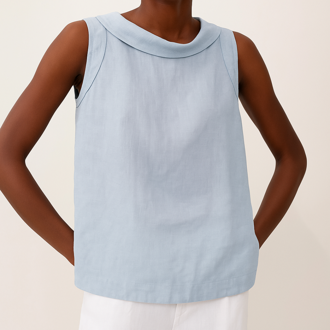 Women's Sleeveless Collar Top | Vivienne™ Back