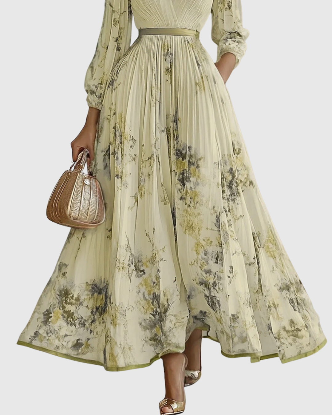Women's Elegant Pleated Maxi Dress | Seralynn™ Alternate