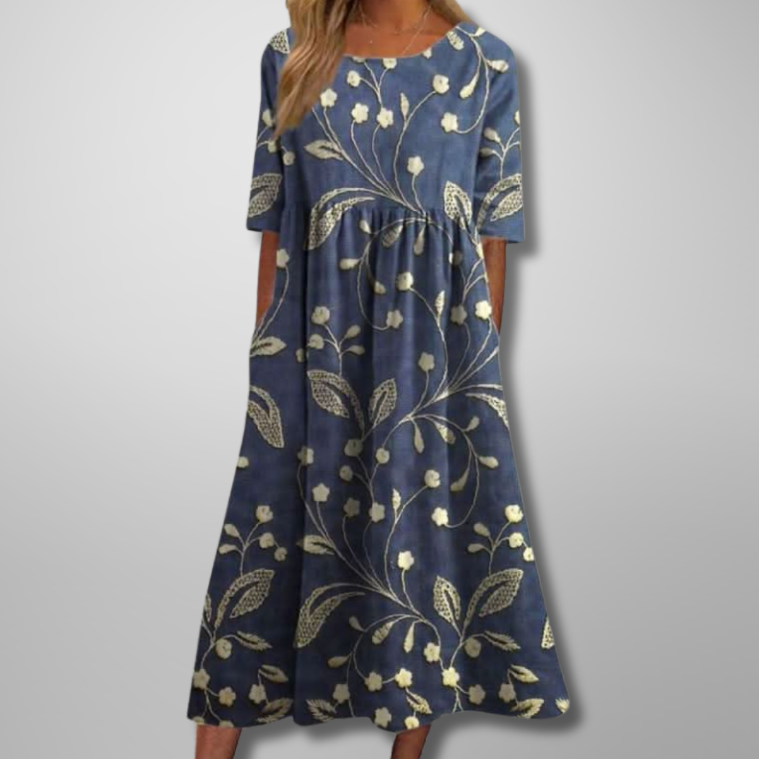 Women's Relaxed Floral Midi Dress | Celeste™ Hero