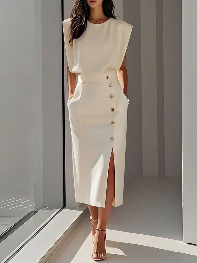Women's Elegant Effortless Graduation Dress | Charm Midi | Seraphina™ Hero