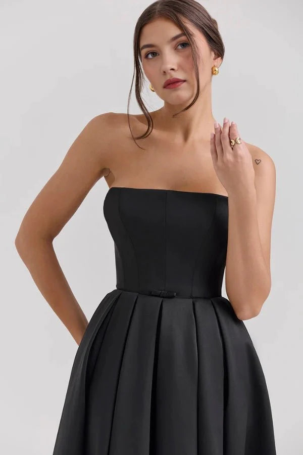 Women's Corseted Wedding Guest Dress | Midi | Bellaviera™ View 18