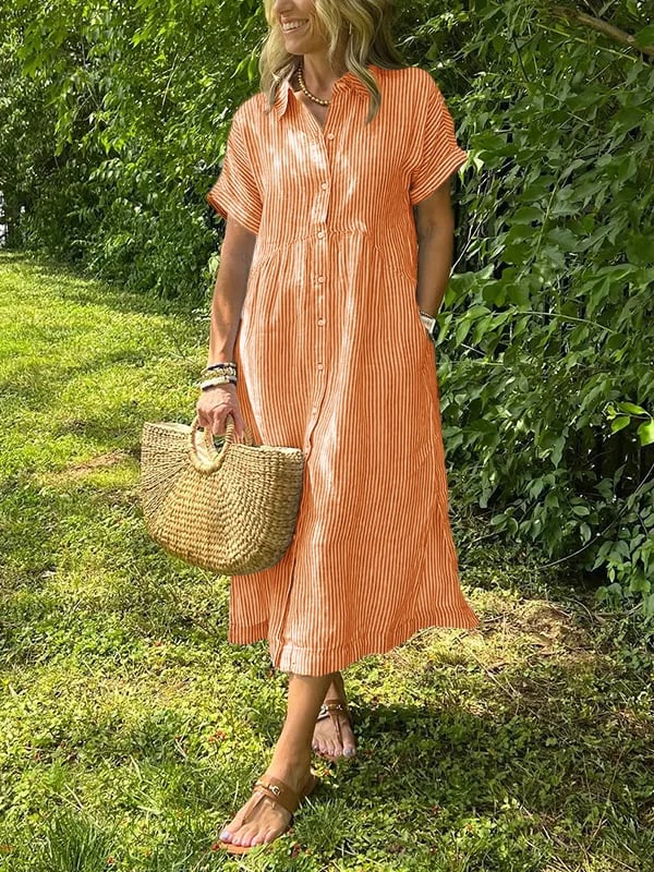 Women's Striped Shirt Dress | Valentara™ Full