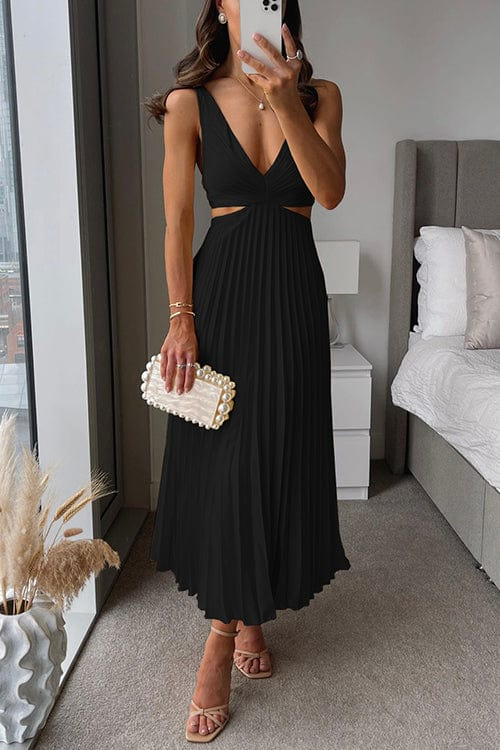Women's Elegant Pleated Graduation Dress | Viralessa™ Side