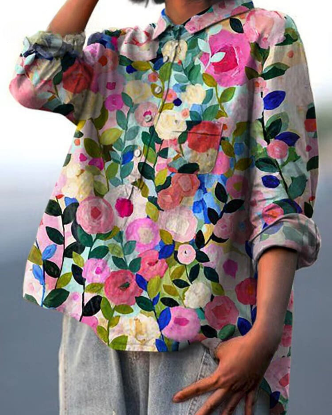 Women's Floral Blouse | Draped | Celestine™ Front