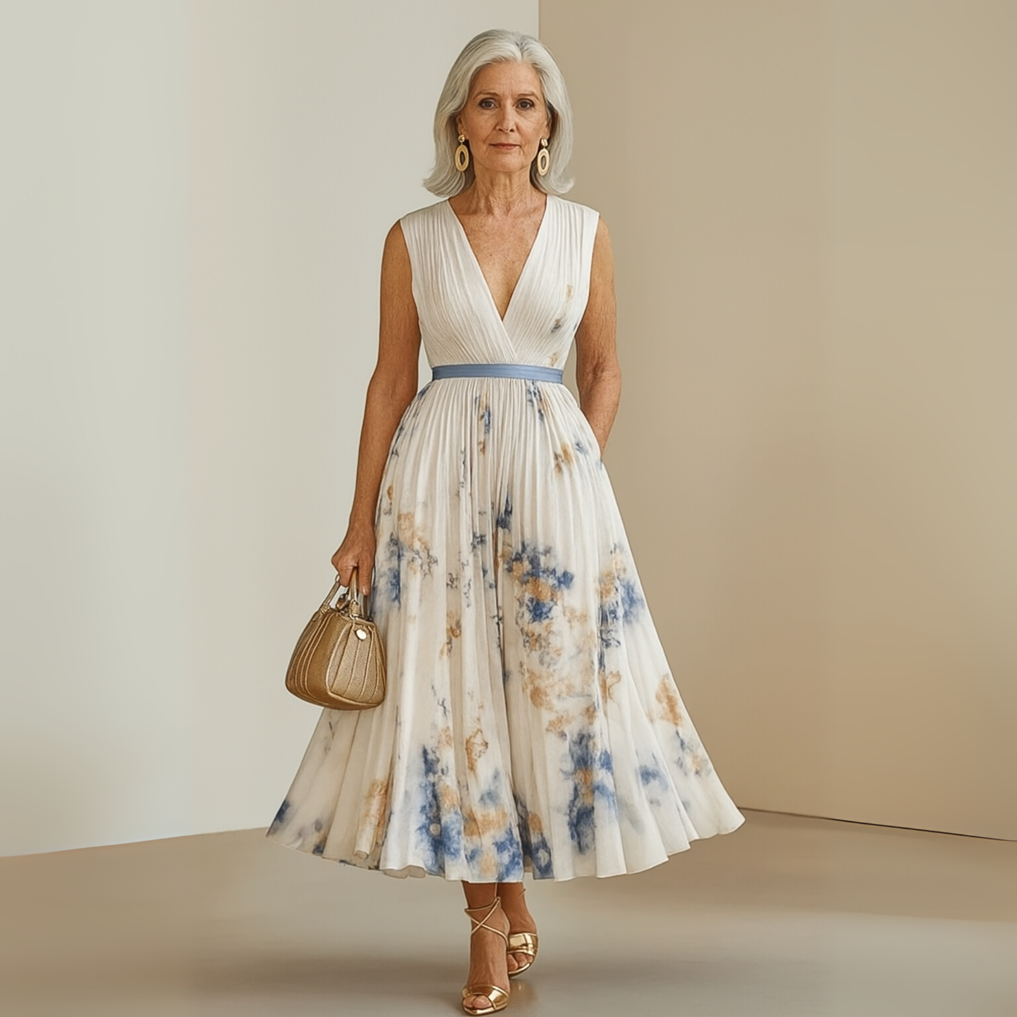 Women's Flowy Sleeveless Graduation Dress | Seraphina™ Angle