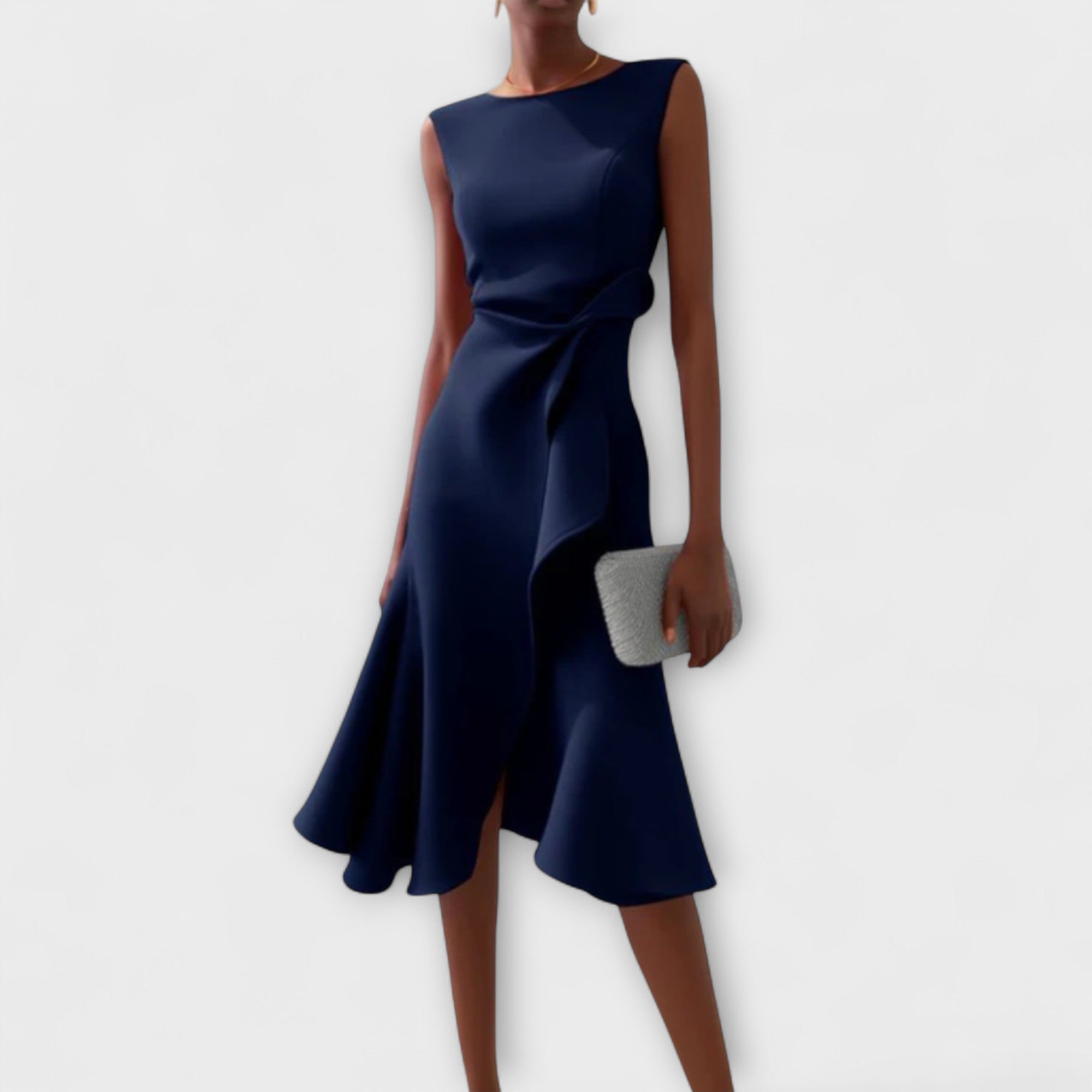 Women's Draped Asymmetric Graduation Dress | Miraleth™ Front