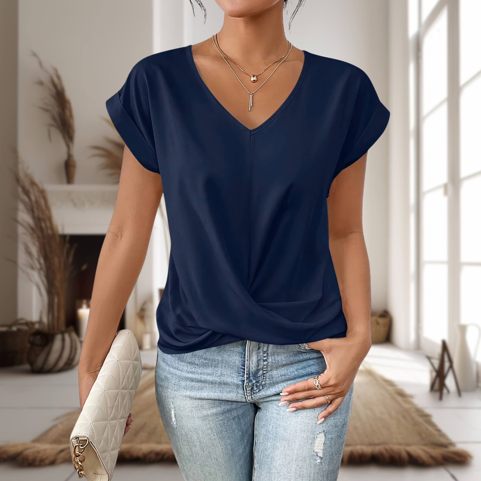 Women's Casual Sweetheart Neck Blouse | Lunaire™ Back
