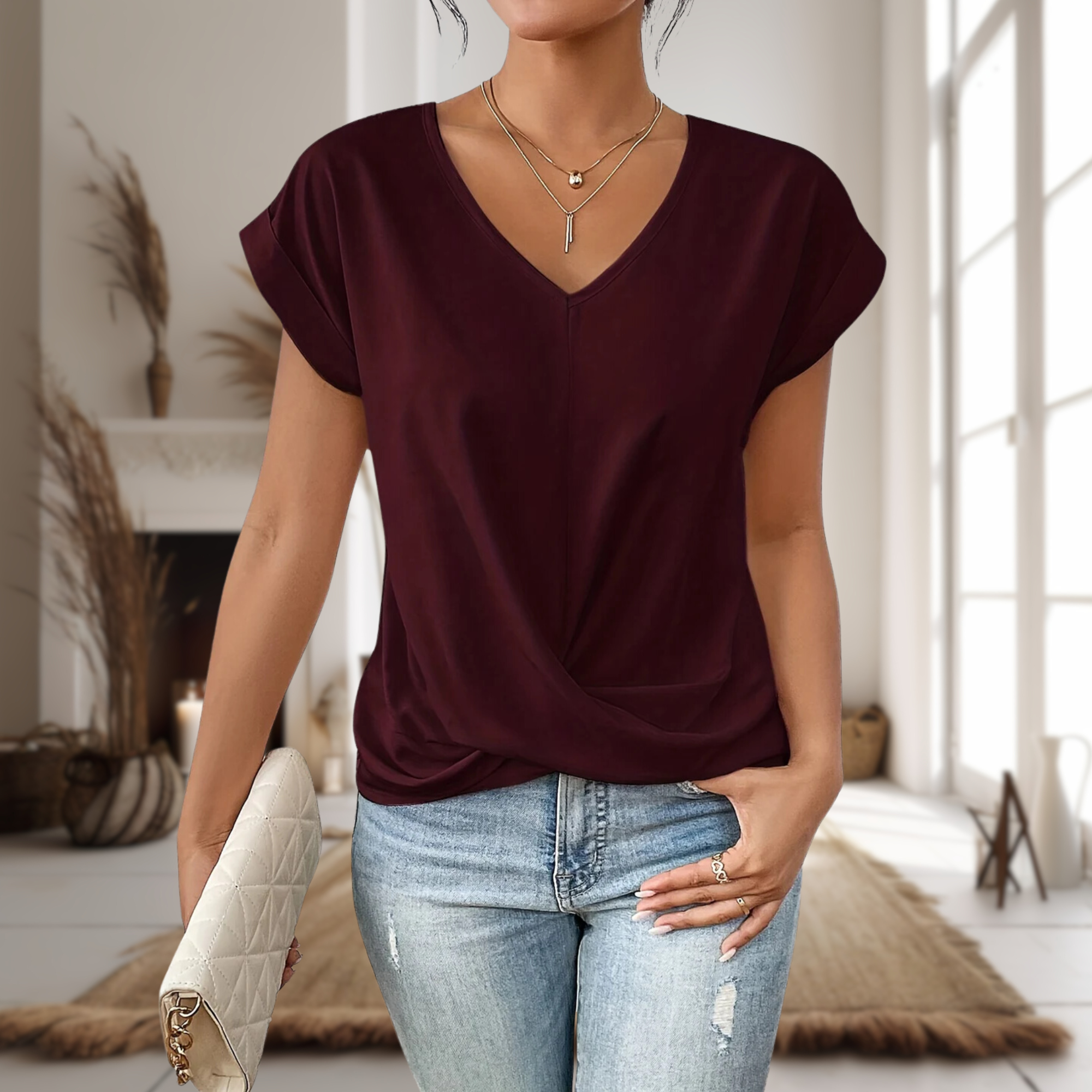 Women's Casual Sweetheart Neck Blouse | Lunaire™ Hero