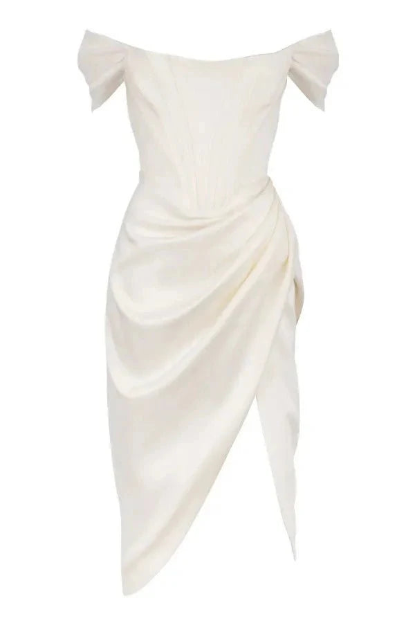 Women's Satin Wedding Guest Dress | Corset | Thessadora™ Side
