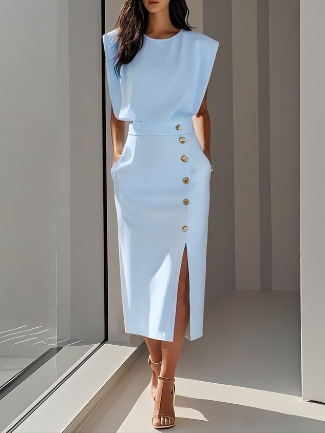 Women's Elegant Effortless Graduation Dress | Charm Midi | Seraphina™ Detail