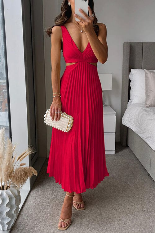 Women's Elegant Pleated Graduation Dress | Viralessa™ Front