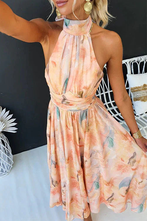 Women's Elegant Maxi Dress | Halter | Cerindra™ Side