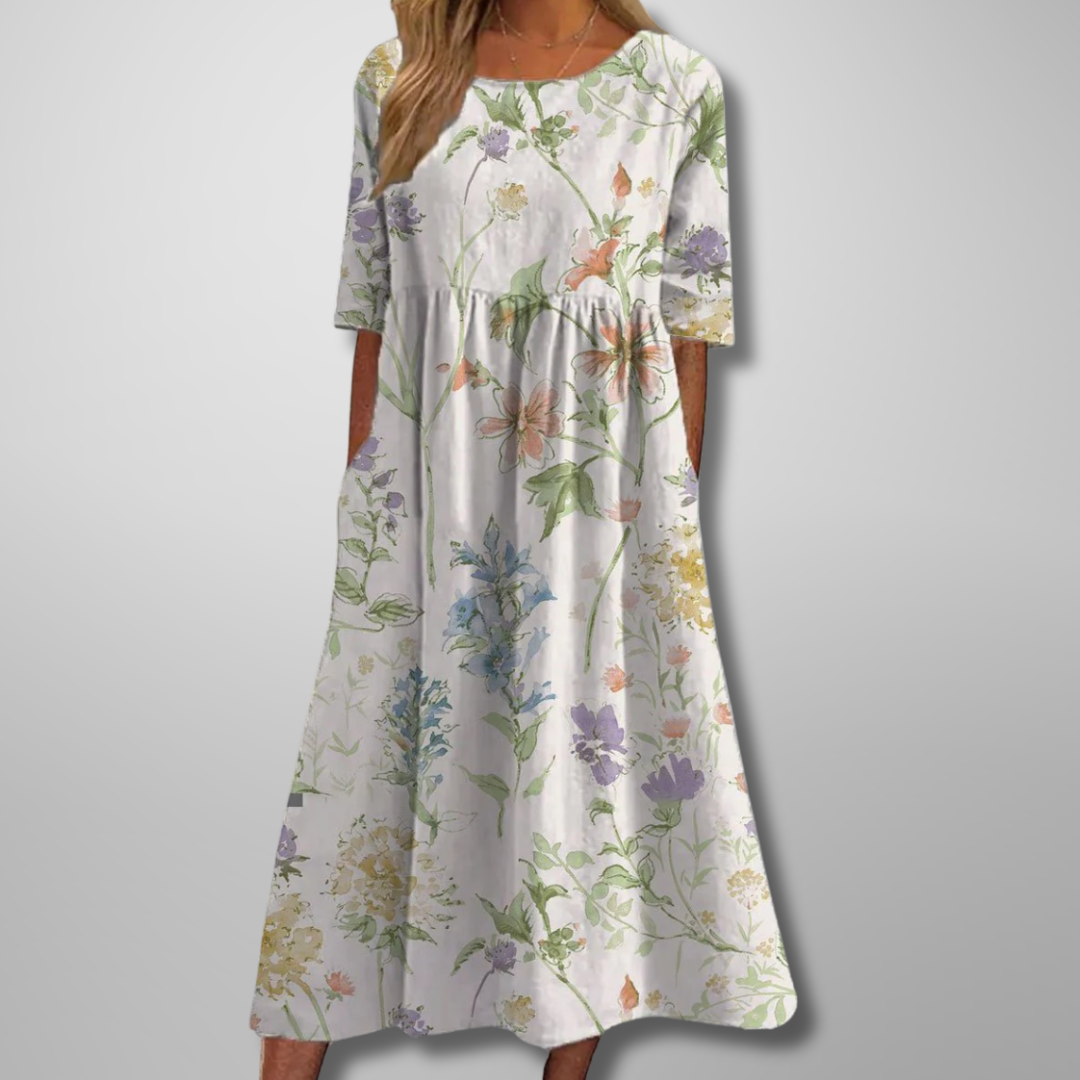 Women's Relaxed Floral Midi Dress | Celeste™ Side