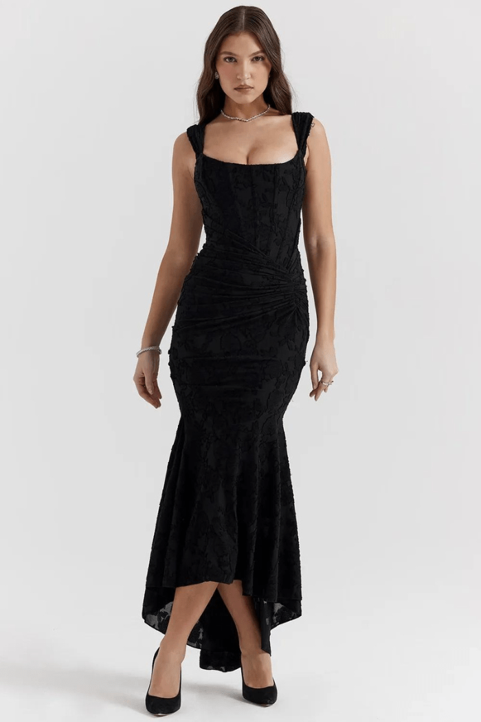 Women's Rose Print Maxi Dress | Flowing | Arabellina™ Hero