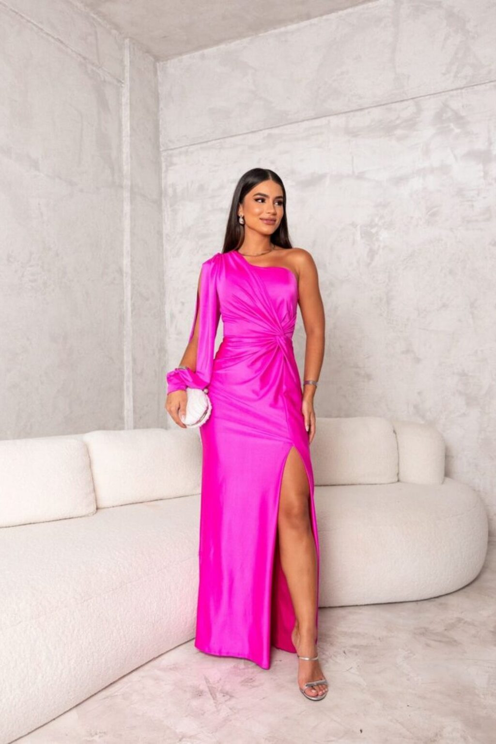 Women's One Shoulder Evening Dress | Veloria™ Close Up