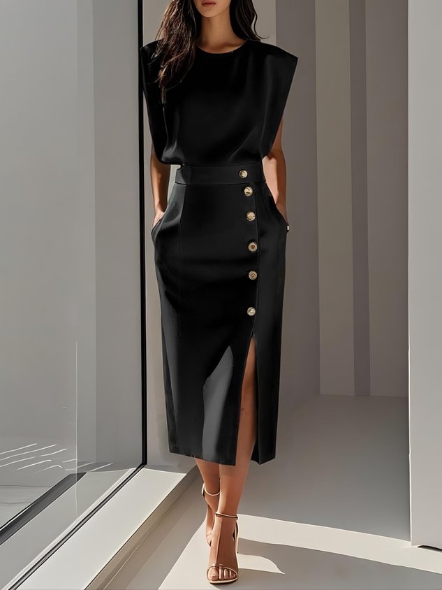 Women's Elegant Effortless Graduation Dress | Charm Midi | Seraphina™ Front
