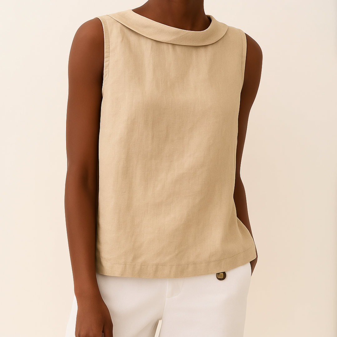 Women's Sleeveless Collar Top | Vivienne™ Detail