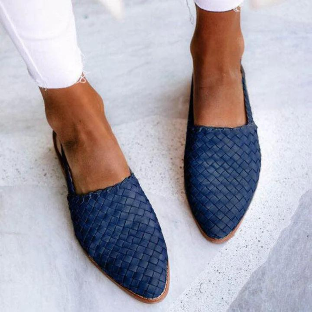 Women's Elegant Leather Ballerinas | Seraphine™ Side