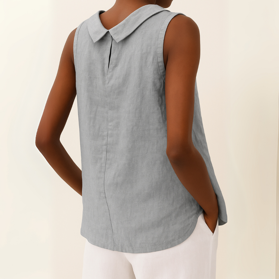 Women's Sleeveless Collar Top | Vivienne™ Front