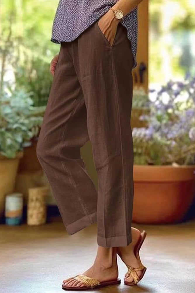Women's Linen Summer Trousers | Seraphine™ Front