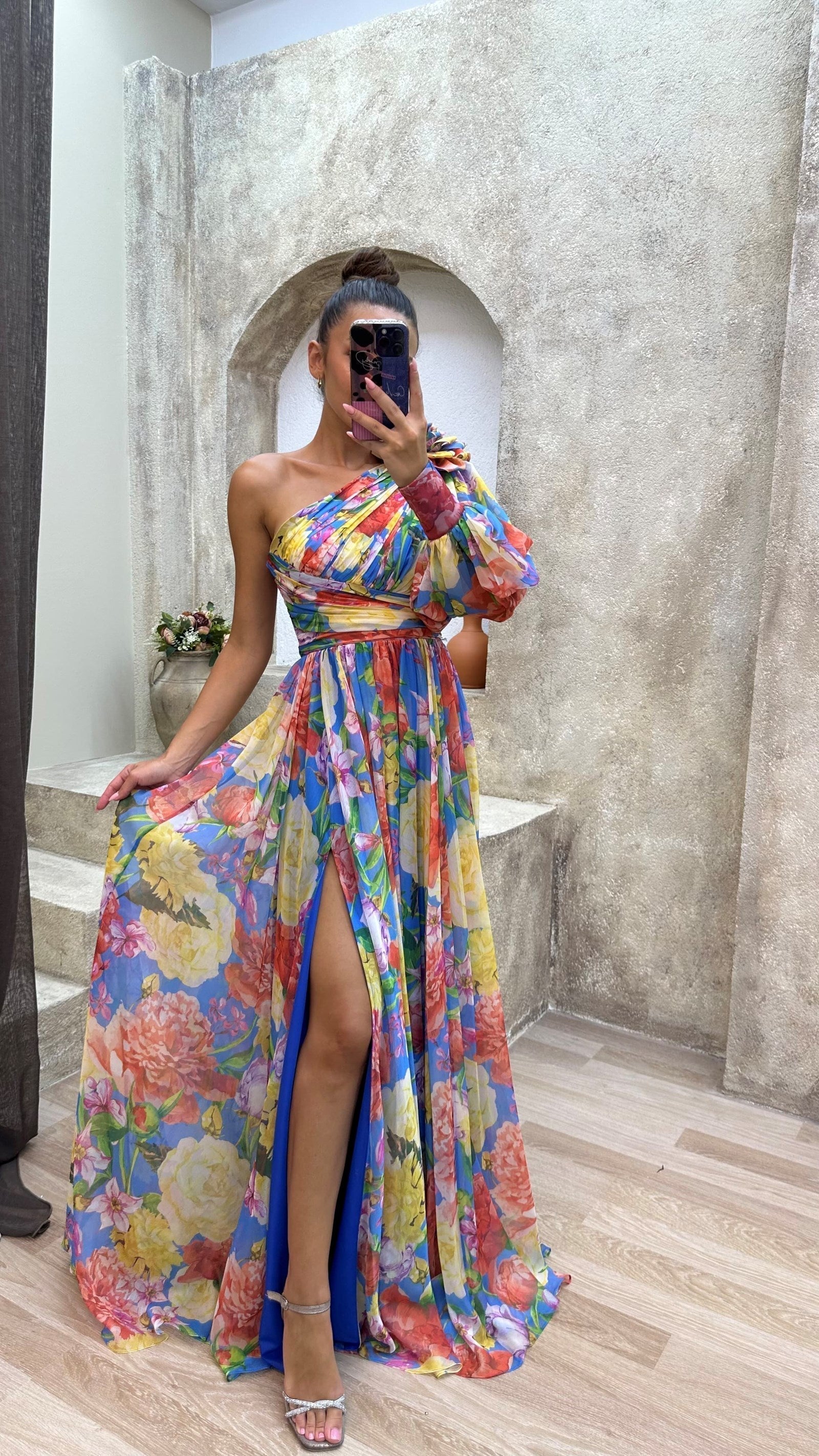 Women's Elegant Flowy Maxi Dress | Graduation | Serellia™ Detail