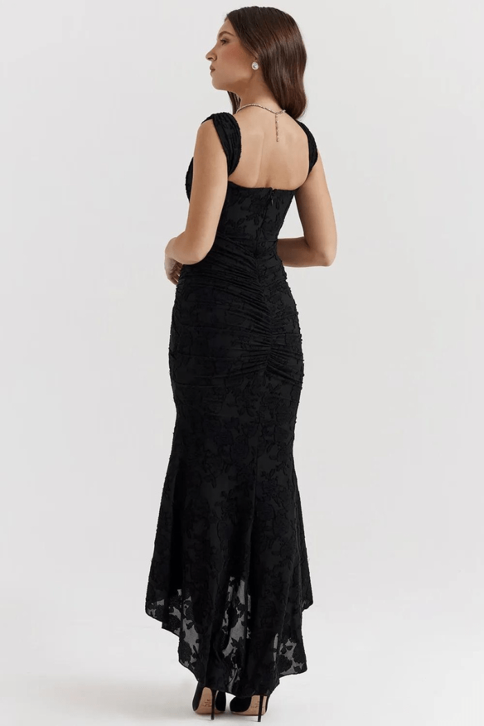 Women's Rose Print Maxi Dress | Flowing | Arabellina™ Back