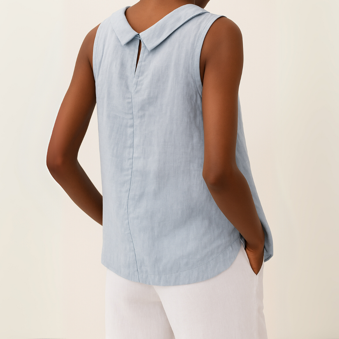 Women's Sleeveless Collar Top | Vivienne™ Side