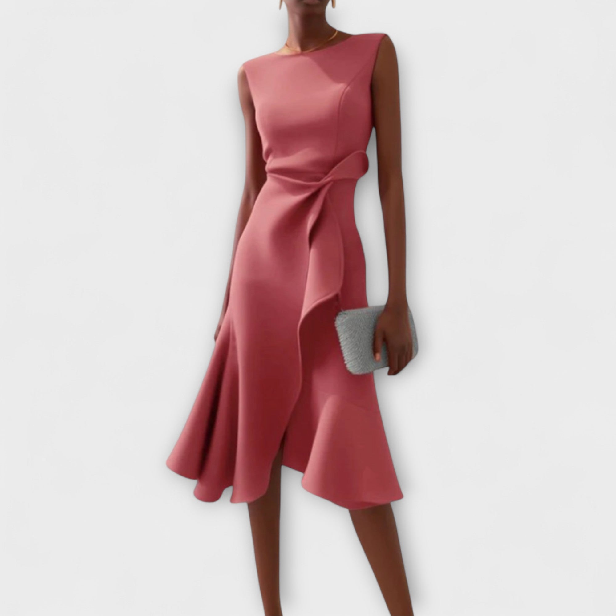 Women's Draped Asymmetric Graduation Dress | Miraleth™ Detail