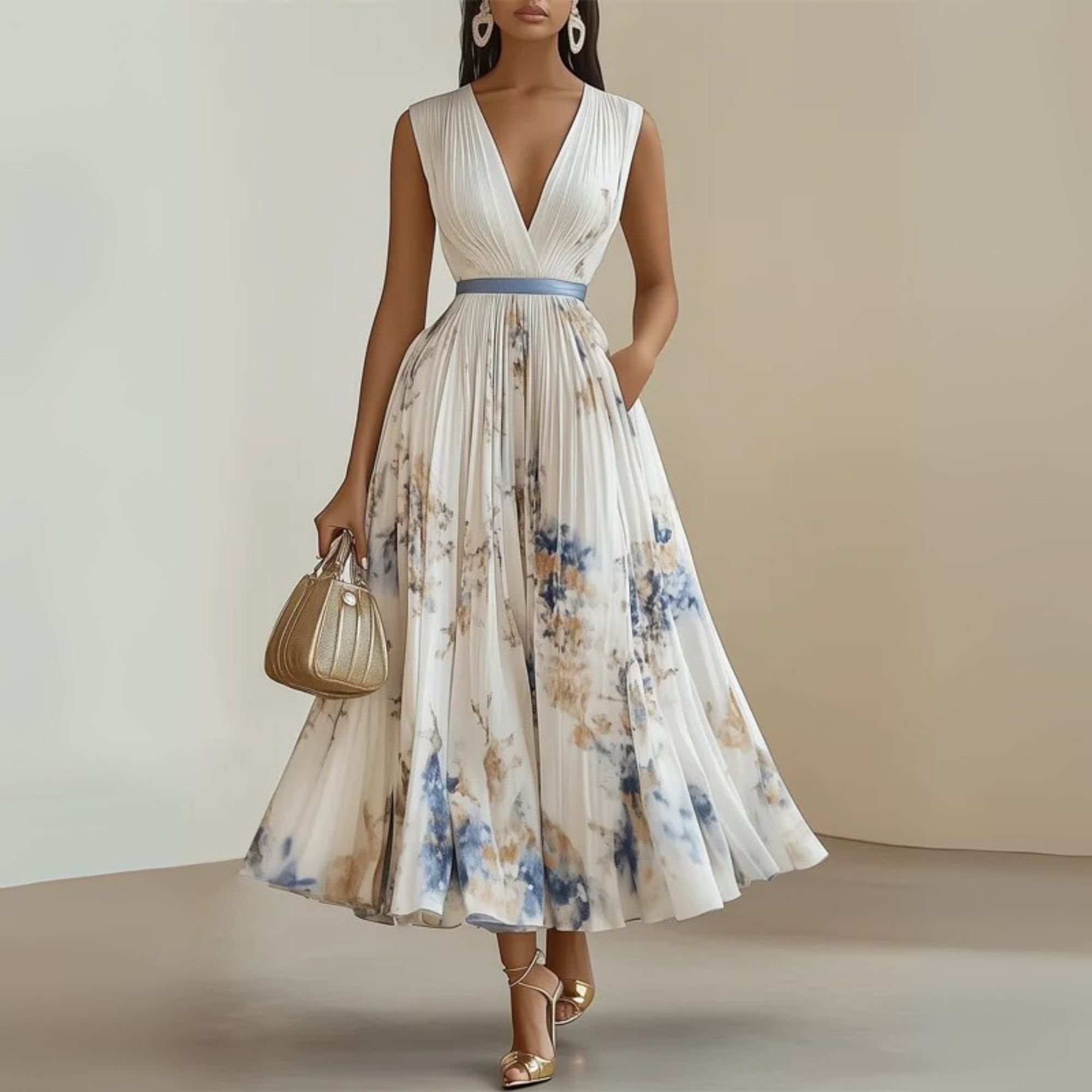 Women's Flowy Sleeveless Graduation Dress | Seraphina™ Front