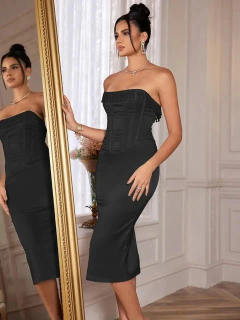 Women's Embellished Strapless Wedding Guest Dress | Maralexia™ Alternate