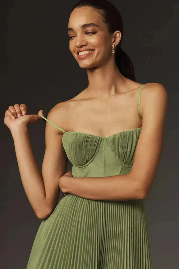 Women's Elegant Pleated Graduation Dress | Aureline™ Front