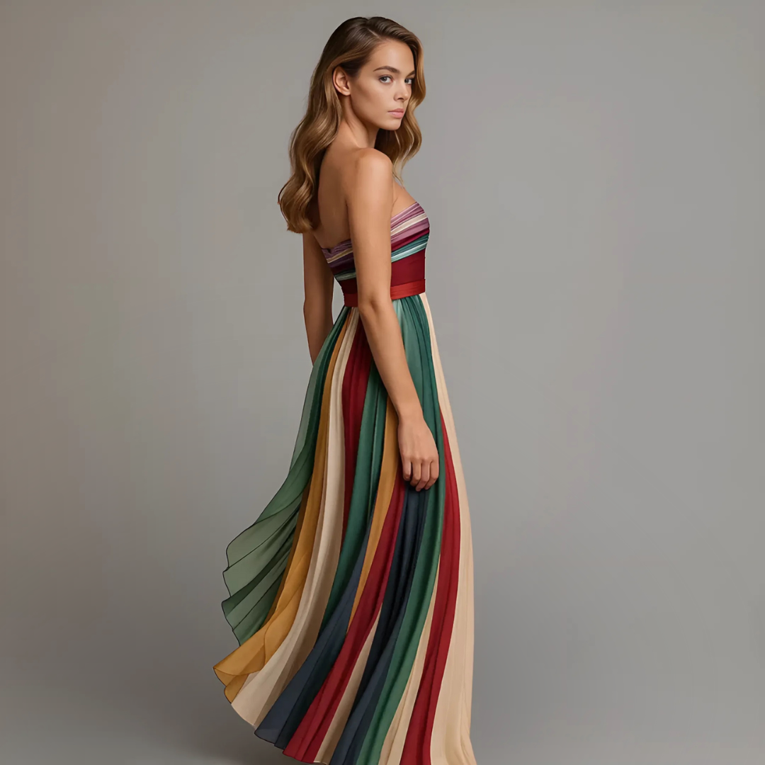 Women's Holiday Glam Maxi Dress | Strapless | Celeste™ Detail