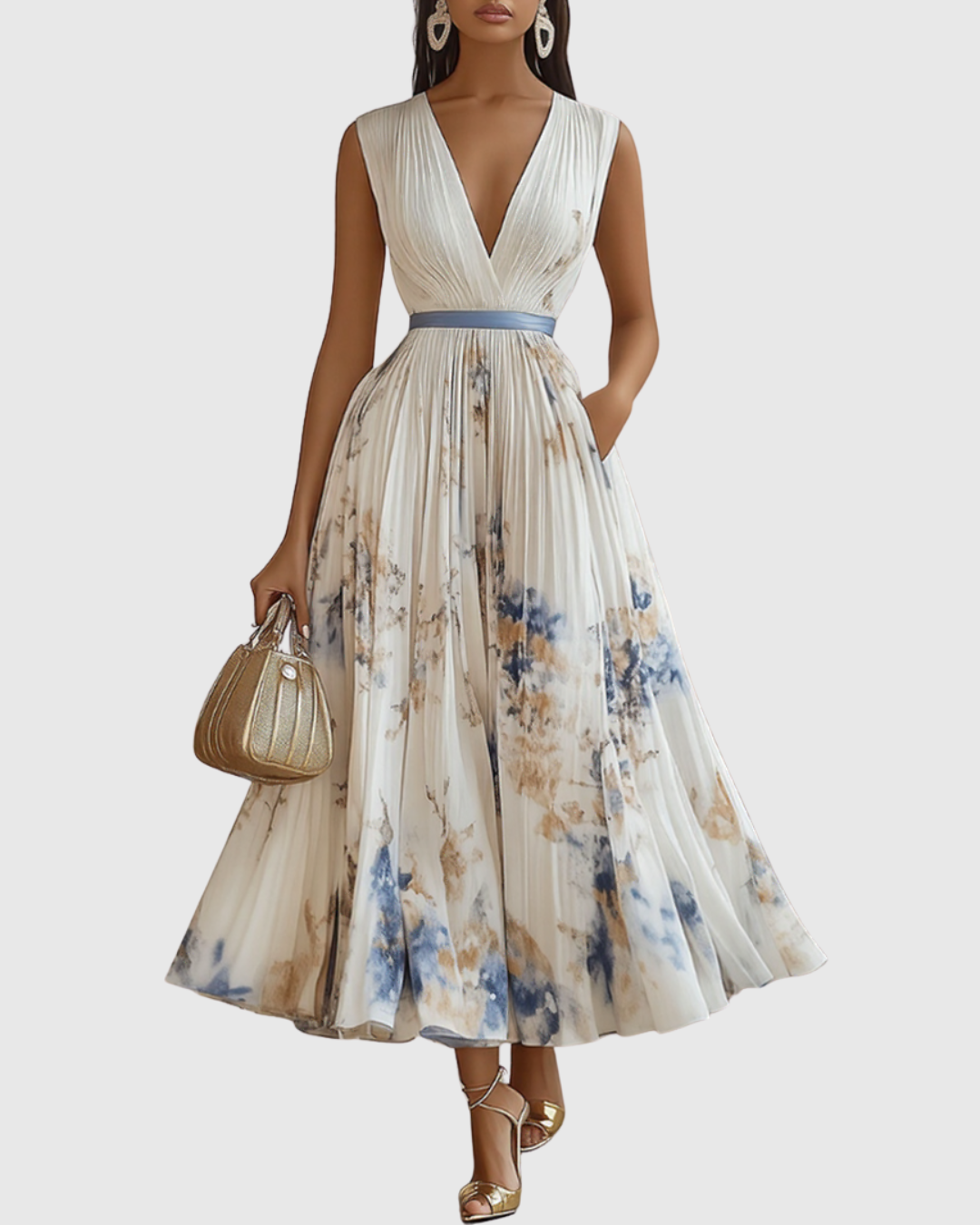 Women's Elegant Pleated Maxi Dress | Seralynn™ Hero