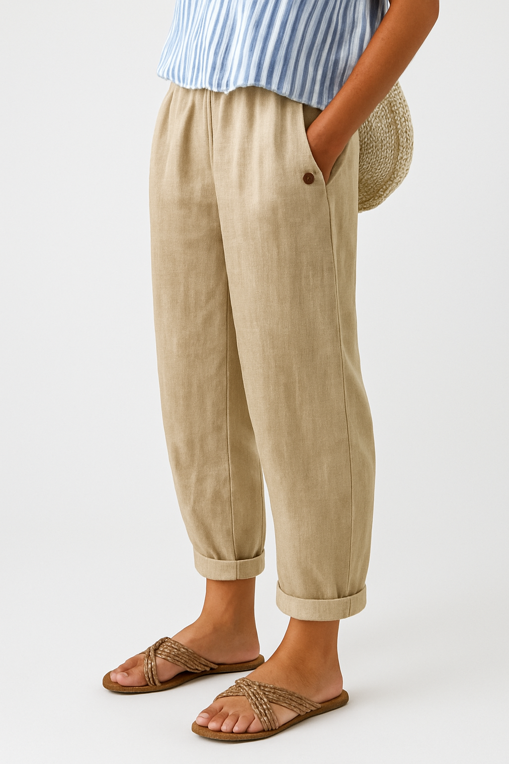 Women's Stylish Linen Pants | Side Pockets | Seraphine™ Hero
