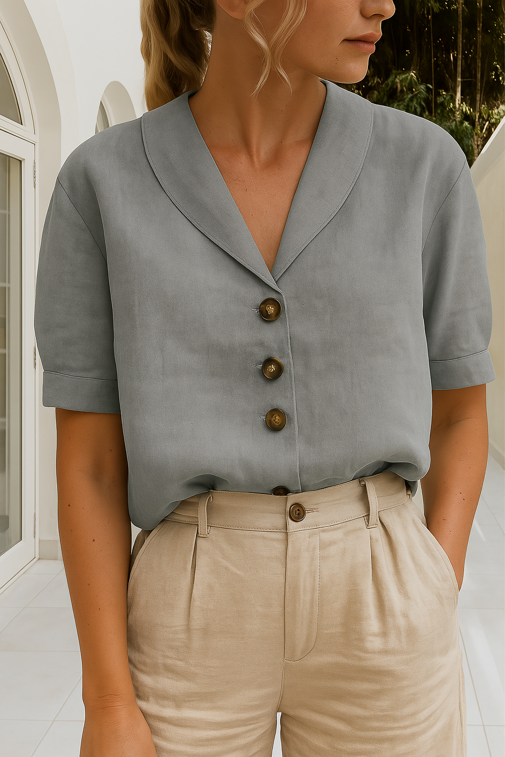 Women's Wrap Elegant Blouse | Florentine™ Side