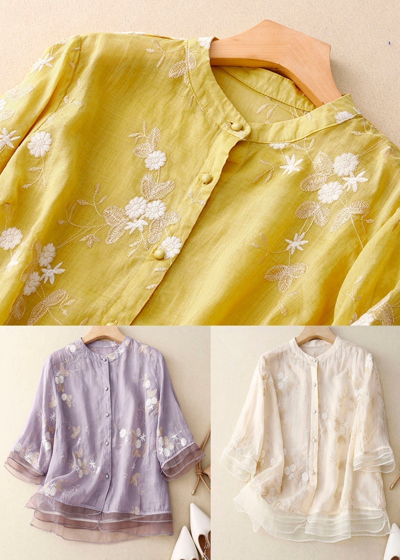 Women's Chic Floral Blouse | Embroidered | Seraphine™ Full
