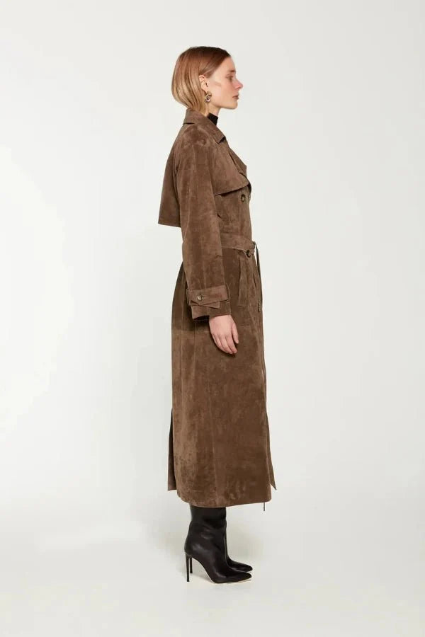Women's Belted Trenchcoat | Maxi | Nerissiana™ Front