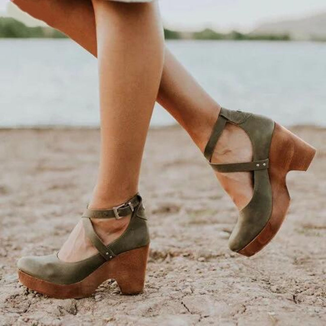Women's Elegant Wedge Heels | Closed Toe | Seraphina™ Detail