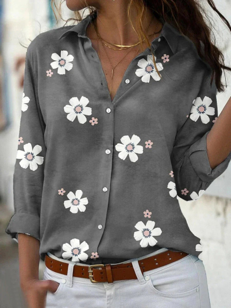 Women's Floral Short Sleeve Blouse | Avaloria™ Front