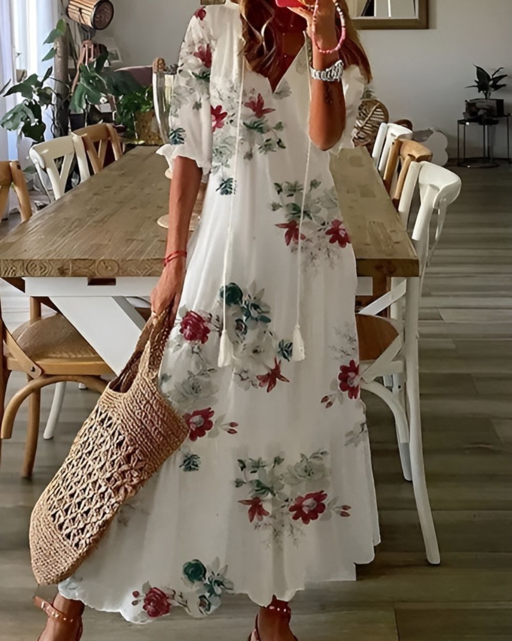 Women's Flowing Boho Dress | Sereniya™ Angle