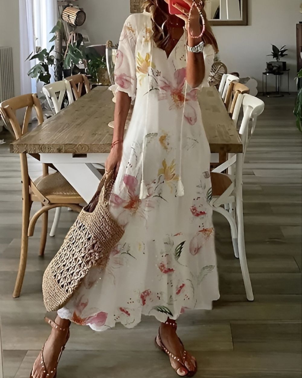 Women's Flowing Boho Dress | Sereniya™ Close Up