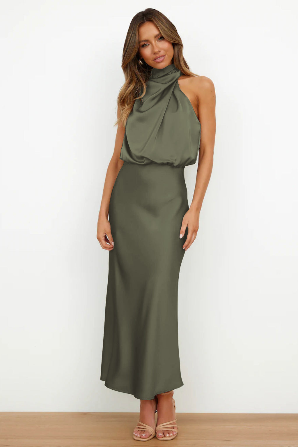 Women's Elegant Halter Evening Dress | Seralynn™ Angle
