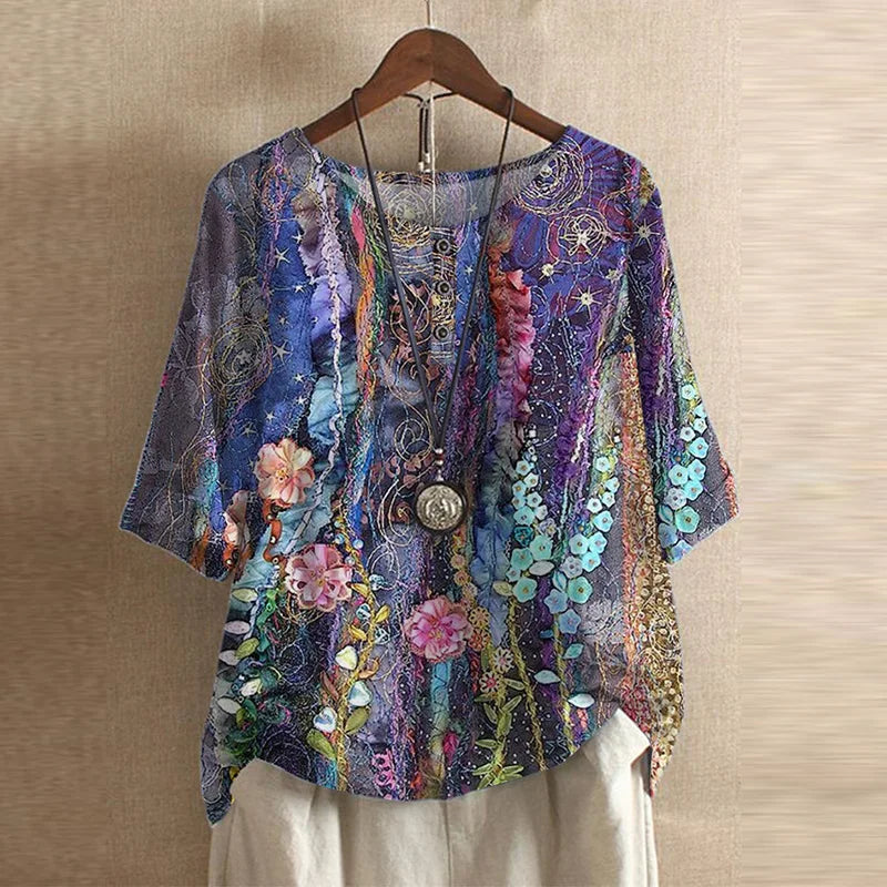Women's Retro Blouse | Floral | Celestine™ Full