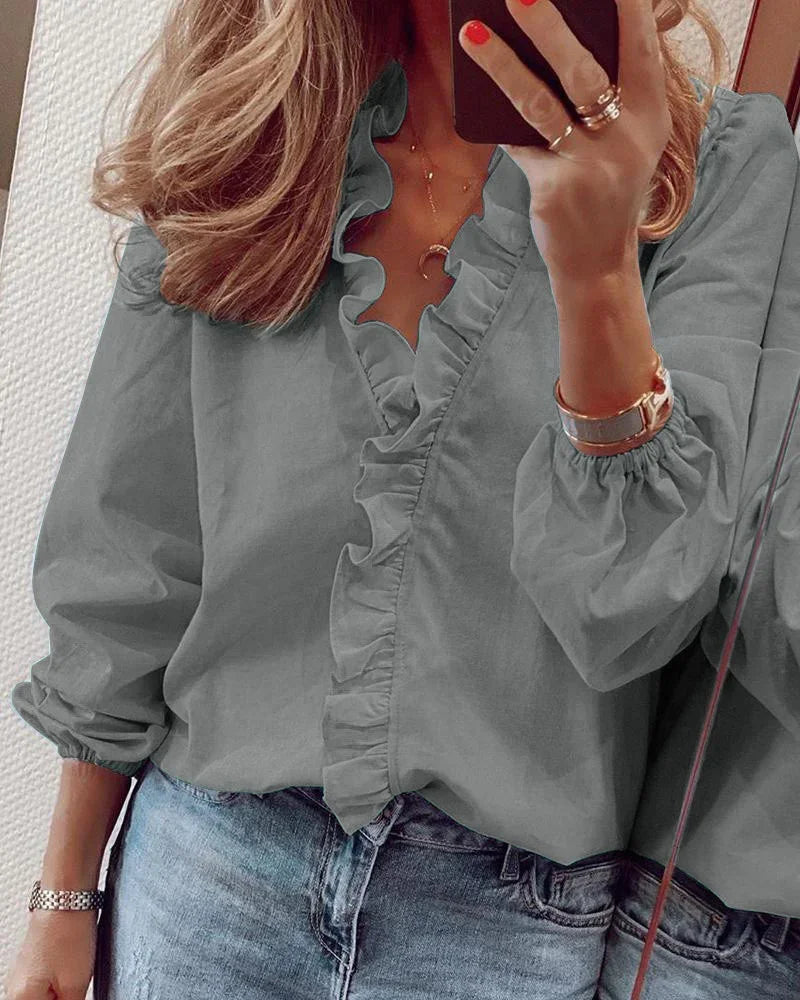 Women's Ruffles Blouse | Balloon Sleeve | Celestina™ Lifestyle